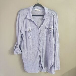 We The Free Lavender Button-Up Shirt